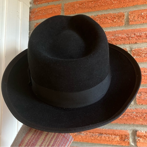 Stetson Royal Deluxe Whippet Black Fedora Size 6 7/8 - Picture 4 of 12